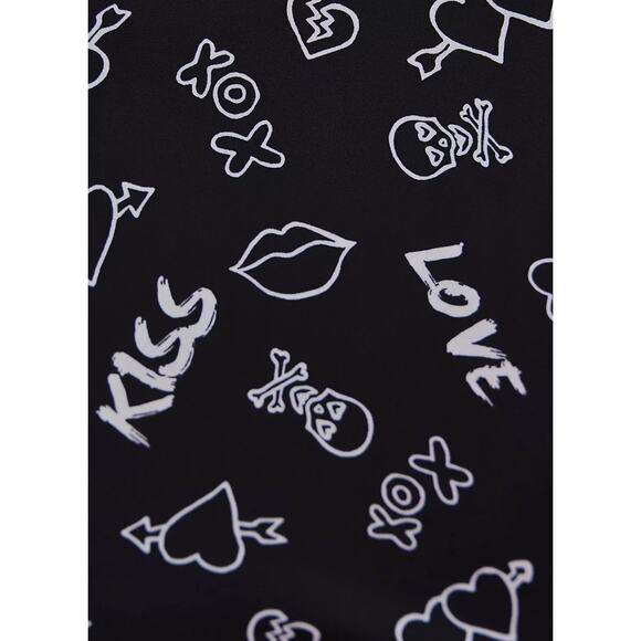 Torrid x Betsy Johnson Skull Hearts Black Georgette Blouse 1X NWT - Picture 7 of 9